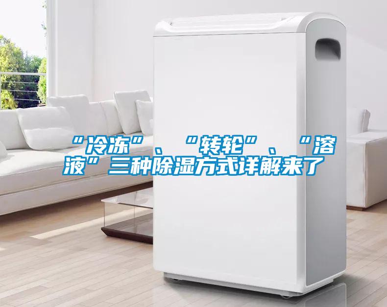 “冷凍”、“轉(zhuǎn)輪”、“溶液”三種除濕方式詳解來了