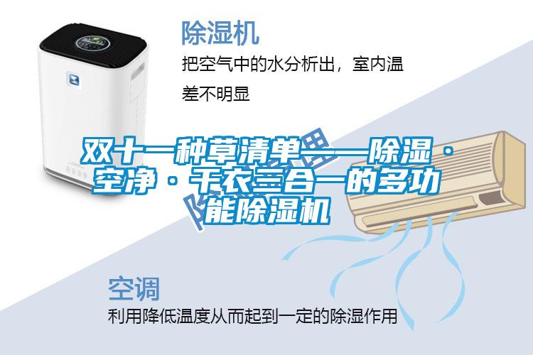 雙十一種草清單——除濕·空凈·干衣三合一的多功能除濕機(jī)