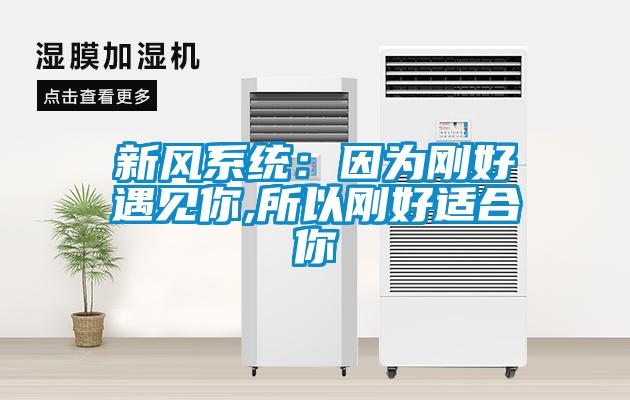 新風系統：因為剛好遇見你,所以剛好適合你