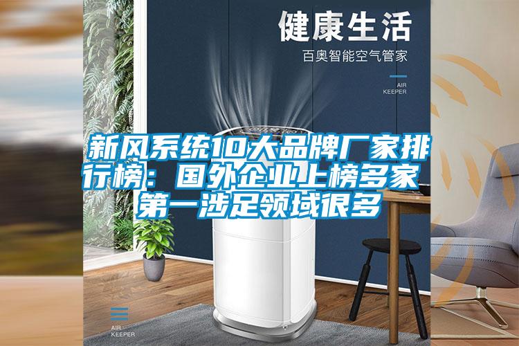 新風系統10大品牌廠家排行榜：國外企業上榜多家 第一涉足領域很多