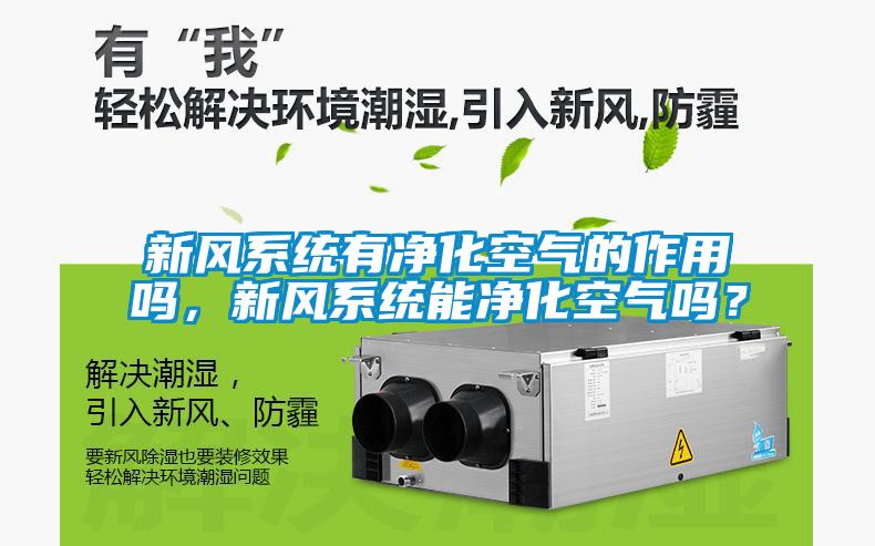 新風系統有凈化空氣的作用嗎，新風系統能凈化空氣嗎？
