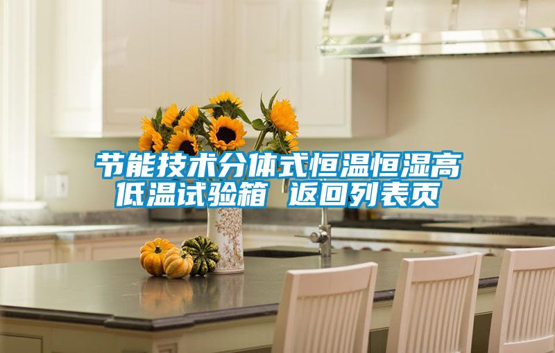 節能技術分體式恒溫恒濕高低溫試驗箱 返回列表頁